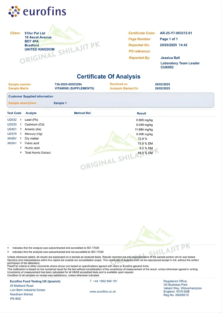 Home 5 Eurofins UK Lab Certificate for Original Shilajit PK