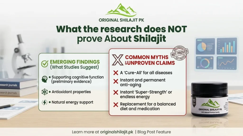 What the research does NOT prove about shilajit